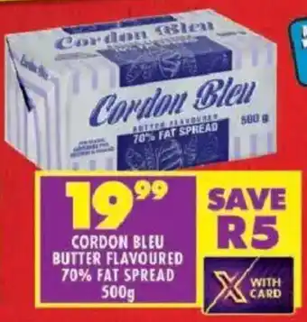 Shoprite Cordon bleu butter flavoured 70% fat spread offer