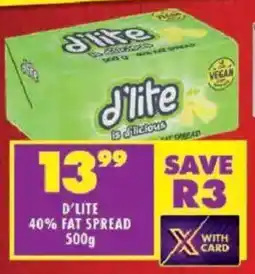 Shoprite D'lite 40% fat spread offer