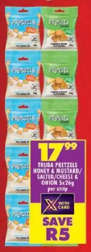 Shoprite Truda pretzels honey & mustard/ salted/ cheese & onion offer