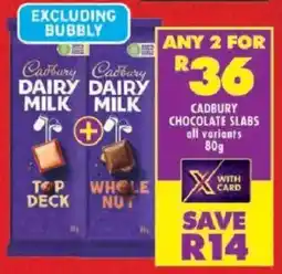 Shoprite Cadbury chocolate slabs offer