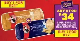 Shoprite Bakers blue label original/ caramel marie biscuits offer