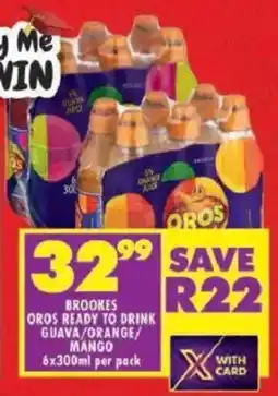 Shoprite Brookes oros ready to drink guava/ orange/ mango offer
