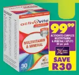 Shoprite Activovite complete multivitamin & mineral caplets offer