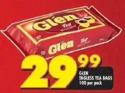 Shoprite Glen tagless tea bags offer
