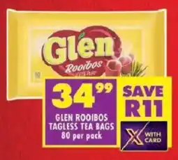 Shoprite Glen rooibos tagless tea bags offer