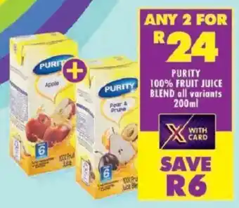 Shoprite Purity 100% fruit juice blend offer