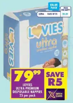 Shoprite Lovies ultra premium disposable nappies offer