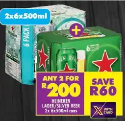 Shoprite Heineken lager/ silver beer cans offer