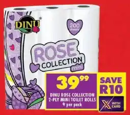 Shoprite Dinu rose collection 2-ply mini toilet rolls offer