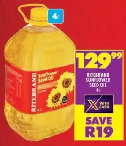 Shoprite Ritebrand sunflower seed oil offer