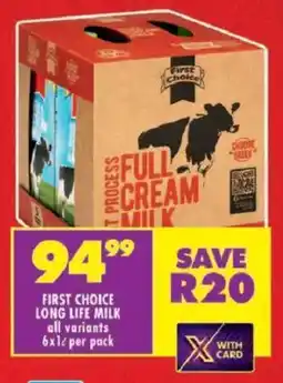 Shoprite First choice long life milk offer