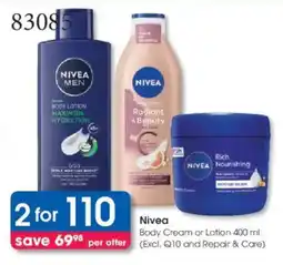 Clicks Nivea Body Cream or Lotion offer