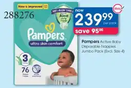 Clicks Pampers Active Baby Disposable Nappies Jumbo Pack offer