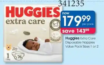 Huggies Extra Care Disposable Nappies Value Pack