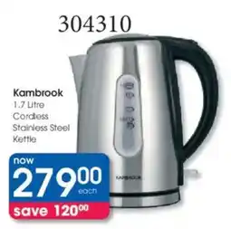 Clicks Kambrook Cordless Stainless Steel Kettle offer