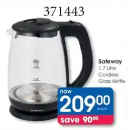 Clicks Safeway Cordless Glass Kettle offer