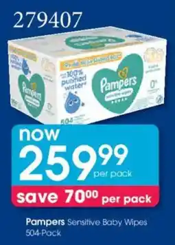 Clicks Pampers Sensitive Baby Wipes offer