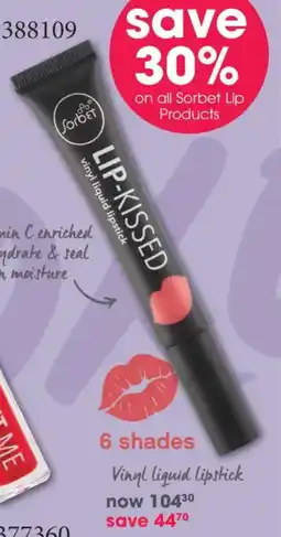 Clicks Sorbet Lip Kissed Vinyl Liquid Lipstick offer
