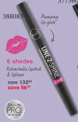 Clicks Sorbet Line-2-Shine Retractable Lipstick & Lipliner offer