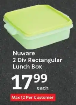 Oxford Freshmarket Nuware 2 Div Rectangular Lunch Box offer