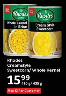 Oxford Freshmarket Rhodes Creamstyle Sweetcorn/ Whole Kernel offer