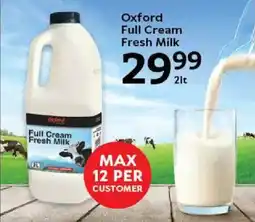 Oxford Freshmarket Oxford Full Cream Fresh Milk offer