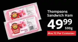Oxford Freshmarket Thompsons Sandwich Ham offer