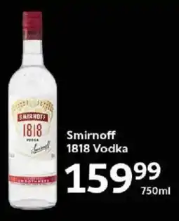 Oxford Freshmarket Smirnoff 1818 Vodka offer