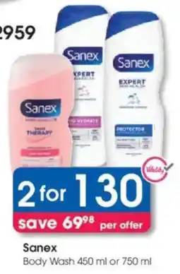 Clicks Sanex Body Wash offer