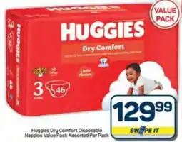 Pick n Pay Hypermarket Huggies Dry Comfort Disposable Nappies Value Pack Assorted Per Pack offer