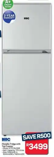 Pick n Pay Hypermarket KIC Metallic Fridge with Top Freezer offer
