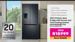 Game 470 L French-door Fridge with Drawer and Twin Cooling System offer