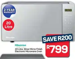 Pick n Pay Hypermarket Hisense 20 Litre Silver Mirror Finish Electronic Microwave Oven offer