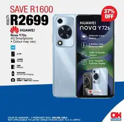 OK Furniture Huawei Nova Y72s offer