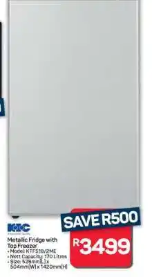 Pick n Pay Hypermarket Metallic Fridge with Top Freezer offer