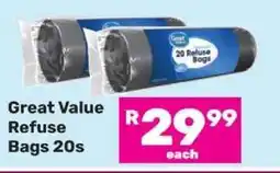 Game Great Value Refuse Bags-20s offer