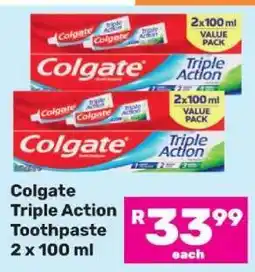 Game Colgate Triple Action Toothpaste 2 x 100 ml offer