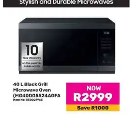 Game 40 L Black Grill Microwave Oven (MG40DG5524AGFA) offer