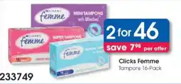 Clicks Clicks Femme Tampons offer