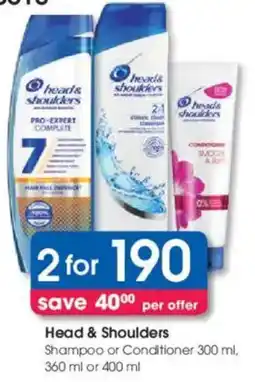 Clicks Head & Shoulders Shampoo or Conditioner offer