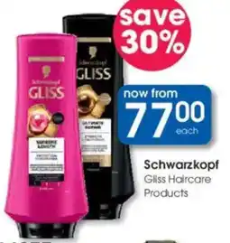 Clicks Schwarzkopf Gliss Haircare Products offer