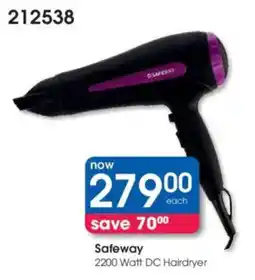 Clicks Safeway 2200 Watt DC Hairdryer offer