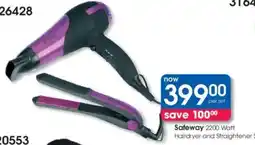 Clicks Safeway 2200 Watt Hairdryer and Straightener Set offer