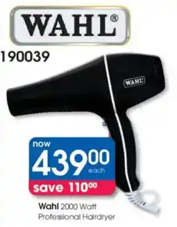 Clicks Wahl 2000 Watt Professional Hairdryer offer