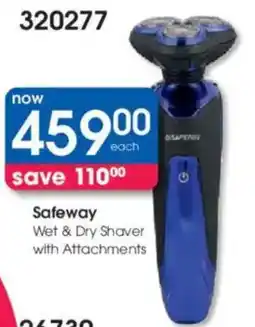 Clicks Safeway Wet & Dry Shaver with Attachments offer