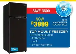 OK Furniture Top Mount Freezer HD-273FN-BLACK offer