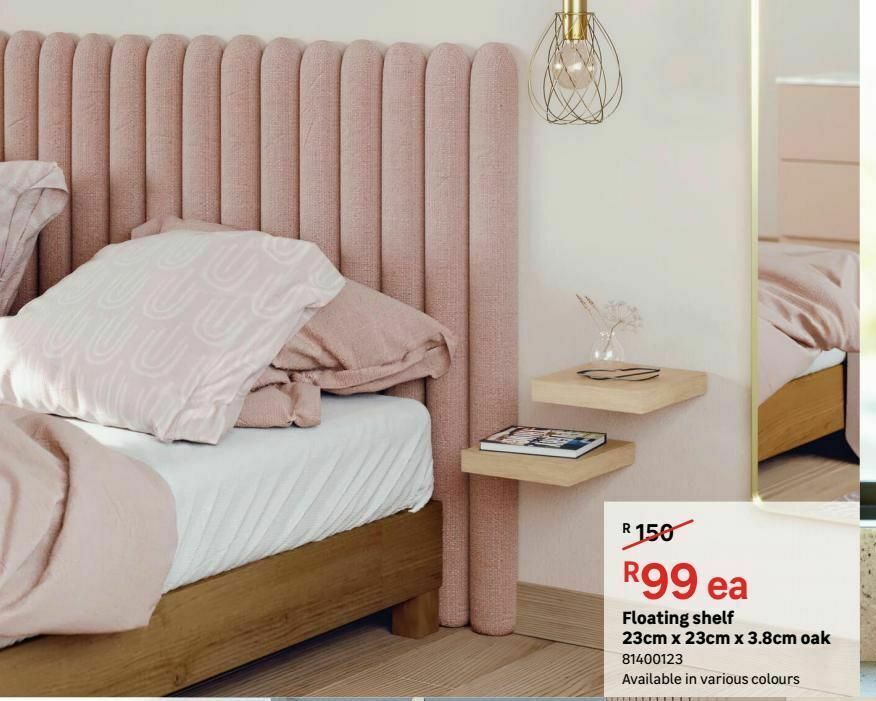 Floating shelf 23cm x 23cm x 3.8cm oak offer at Leroy Merlin