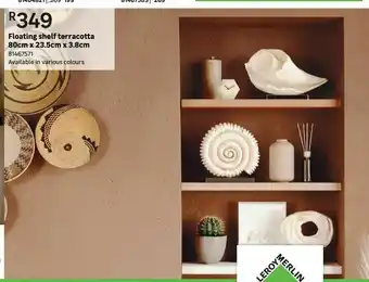 Leroy Merlin Floating shelf terracotta 80cm x 23.5cm x 3.8cm offer