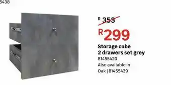 Leroy Merlin Storage cube 2 drawers set grey offer