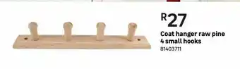Leroy Merlin Coat hangers raw pine 4 small hooks offer